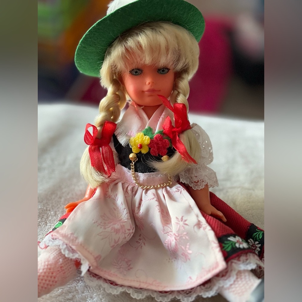 Vintage German Mid Century Sweetheart Folk Doll Collectible Rare Marked